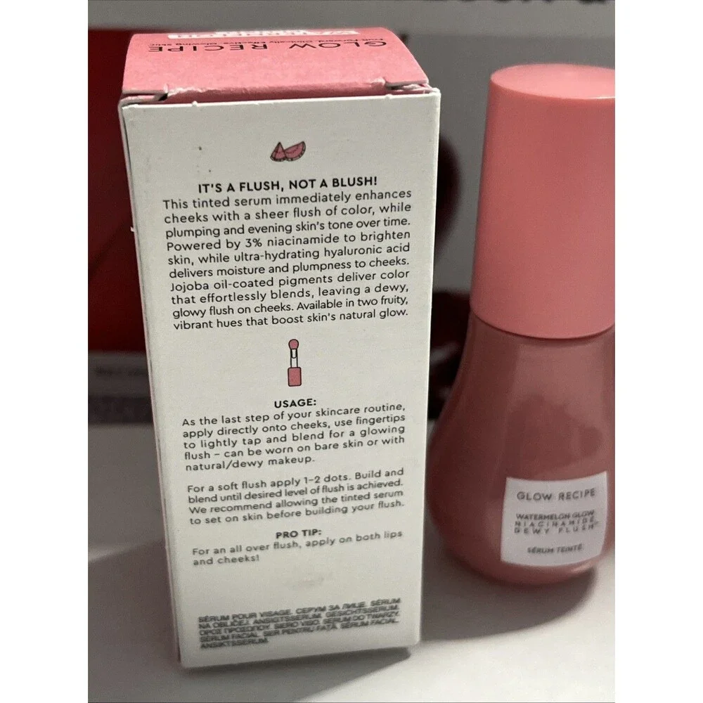Glow Recipe Watermelon Glow Dewy Flush Tinted Serum in Watermelon Flush 12ml NIB